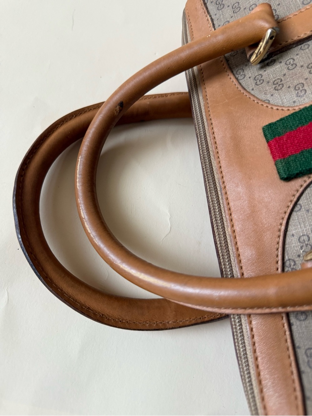 VTG Gucci Brown Monogram Canvas Leather Handbag - Picture 16 of 16